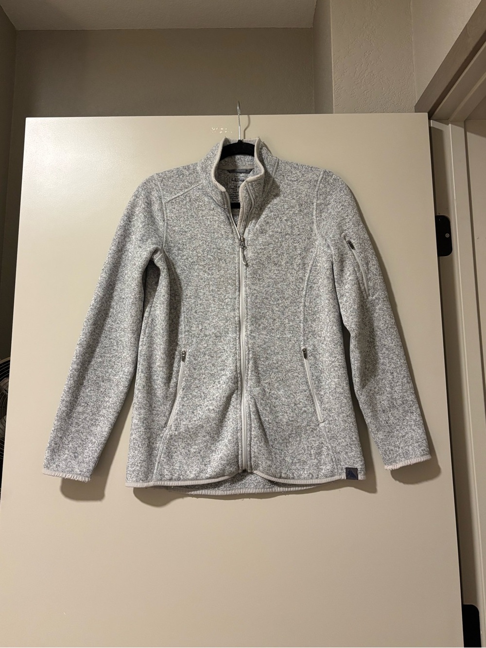 LL Bean Fleece Full-Zip Women's Jacket Light Gray Gorpcore Hiking Outdoors
